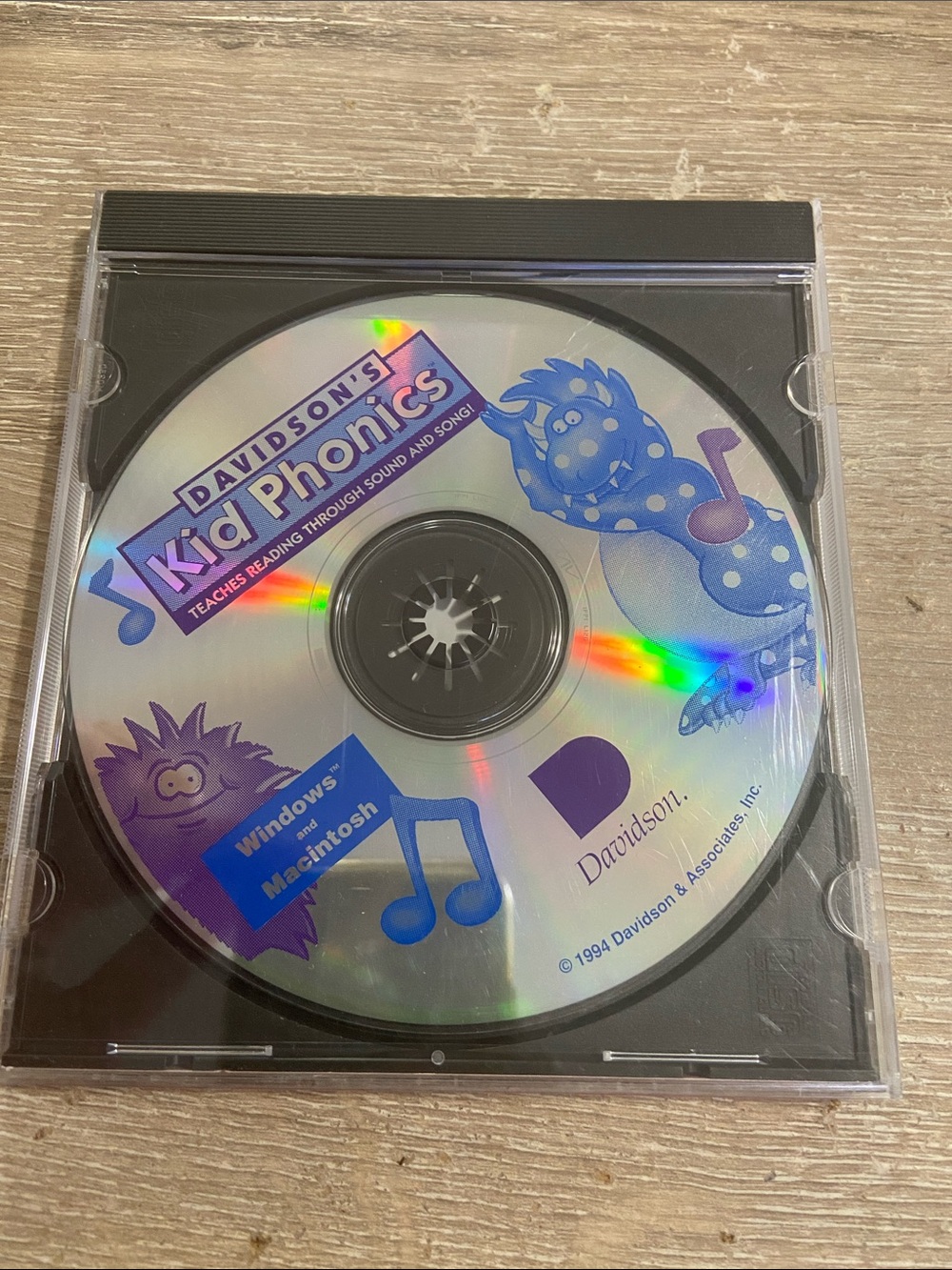 Davidsons Kid Phonics CD Teaches Reading Sound & Song Windows P/C Mac 1994